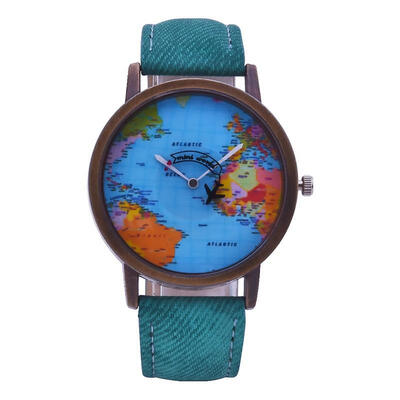 Creative Watch Personality Map Design Dial Comfortable Denim Strap Women Dress Watch Mini World Aircraft Quartz Watches
Creative Watch Personality Map Design Dial Comfortable Denim Strap Women Dress Watch Mini World Aircraft Quartz Watches