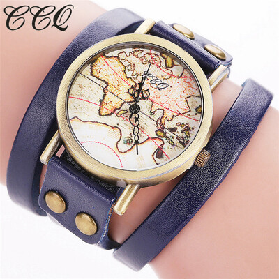 CCQ Brand Fashion Vintage Leather Bracelcet Wrist Watch Casual World Map Pattern Women Quartz Watch Relogio Feminino 533
CCQ Brand Fashion Vintage Leather Bracelcet Wrist Watch Casual World Map Pattern Women Quartz Watch Relogio Feminino 533