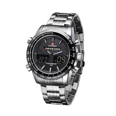 NAVIFORCE Stainless Steel 3ATM Waterproof Fashion Wristwatch Dual Time Quartz Sports Men Watch with Function of Backlight Alarm Ca
NAVIFORCE Stainless Steel 3ATM Waterproof Fashion Wristwatch Dual Time Quartz Sports Men Watch with Function of Backlight Alarm Ca