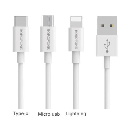 Borofone BX22 Charge Cable 2A Quick Charging And Syncing Cord For Lightning Type-c Micro USB-Lightning
Borofone BX22 Charge Cable 2A Quick Charging And Syncing Cord For Lightning Type-c Micro USB-Lightning