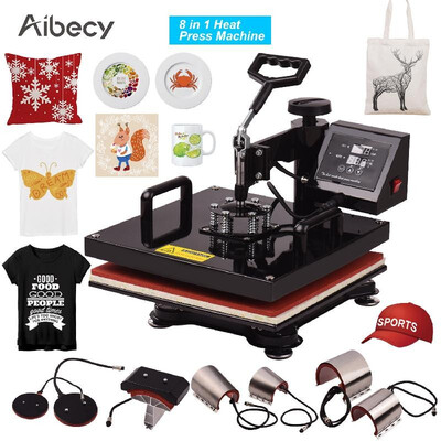 Aibecy 15x15 Inch 8 in 1 Multifunctional Combo Digital Heat Press Thermal Transfer Machine with Mug Plate Hat Cap Press for T-Shir
Aibecy 15x15 Inch 8 in 1 Multifunctional Combo Digital Heat Press Thermal Transfer Machine with Mug Plate Hat Cap Press for T-Shir