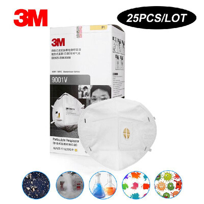 3M 9001V 25pcslot Particulate Respirator KN90 Masks with Breathing Valve Aganist PM25 Smog-proof Dust-proof 
3M 9001V 25pcslot Particulate Respirator KN90 Masks with Breathing Valve Aganist PM25 Smog-proof Dust-proof