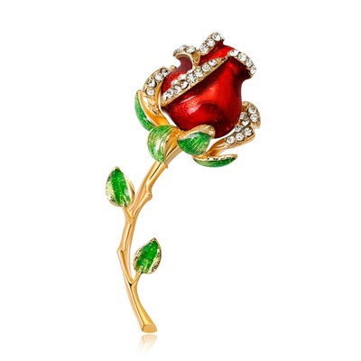 Rhinestone Enamel Red Rose Brooches For Women Alloy Flower Weddings Banquet Party Brooches
Rhinestone Enamel Red Rose Brooches For Women Alloy Flower Weddings Banquet Party Brooches