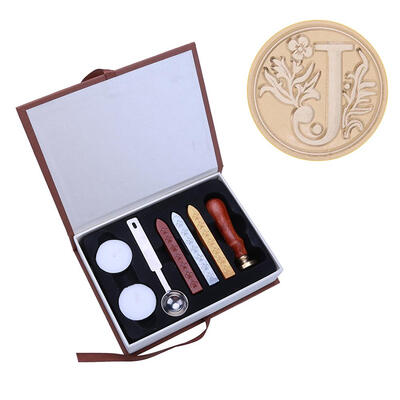 Ancient English Alphabet Letter Metal Sealing Wax Stamps Sticks Candles Set