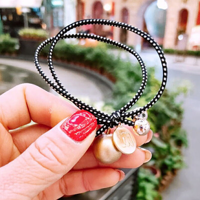 Women Black And White Striped Gold Beads Hair Ring Bean Simple High Elastic Hair Rope
Women Black And White Striped Gold Beads Hair Ring Bean Simple High Elastic Hair Rope
