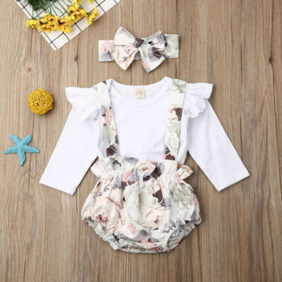 US Infant Baby Girl Clothes Long Sleeve Tops RomperFlower Bib Shorts Outfit Set
US Infant Baby Girl Clothes Long Sleeve Tops RomperFlower Bib Shorts Outfit Set