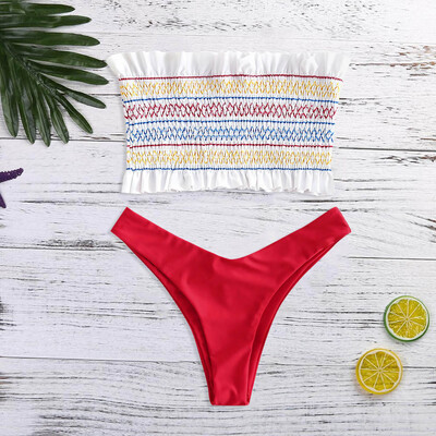 Saidsome Women Corrugated Pleated Tube Up Two Pieces Bikini Swimwear Set Beachwear
Saidsome Women Corrugated Pleated Tube Up Two Pieces Bikini Swimwear Set Beachwear