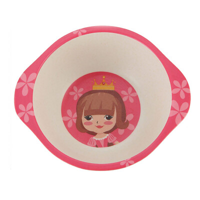Toponeto Bamboo fiber childrens cartoon bowl environmental protection baby cutlery