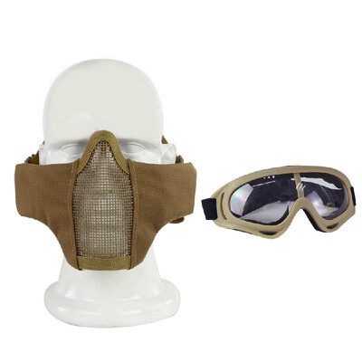 Foldable Mesh Face Mask Goggles Set Protective Steel Half Face Mask with Goggles for Paintball Gaming Hunting Training CS Gaming
Foldable Mesh Face Mask Goggles Set Protective Steel Half Face Mask with Goggles for Paintball Gaming Hunting Training CS Gaming
