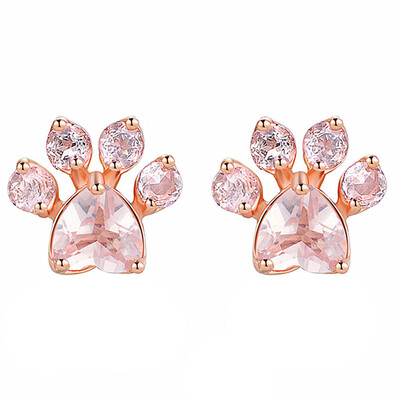 Natural Gemstone Stud Earring Crystal Rose Gold Footprint Rhinestone Earrings Gifts Accessories 
Natural Gemstone Stud Earring Crystal Rose Gold Footprint Rhinestone Earrings Gifts Accessories