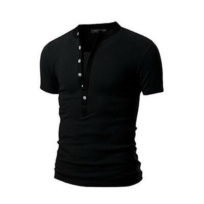 Fashion Breathable Slim Elastic Splicing Multi-Button Round Neck Short Sleeve Mens T-Shirt Tee Top
Fashion Breathable Slim Elastic Splicing Multi-Button Round Neck Short Sleeve Mens T-Shirt Tee Top