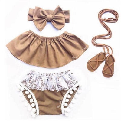Newborn Baby Girl Clothes Set Off Shoulder Top T-ShirtShorts Pants 3PCS Outfit 
Newborn Baby Girl Clothes Set Off Shoulder Top T-ShirtShorts Pants 3PCS Outfit
