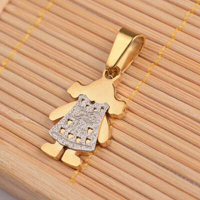 Girl 304 Stainless Steel Textured Pendants Golden & Stainless Steel Color 18x11x18mm Hole 3x65mm
Girl 304 Stainless Steel Textured Pendants Golden & Stainless Steel Color 18x11x18mm Hole 3x65mm