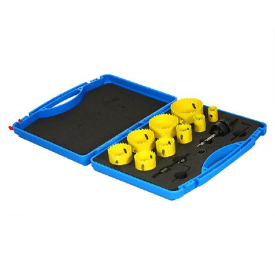 13pcs 19-64mm M42 HSS Bi-metal Hole Saw Kit Drilling Tool Arbor Pilot Drill Set for Plumber Electrician Carpenter
13pcs 19-64mm M42 HSS Bi-metal Hole Saw Kit Drilling Tool Arbor Pilot Drill Set for Plumber Electrician Carpenter