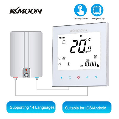 KKmoon Digital WaterGas Boiler Heating Thermostat with WiFi Connection & Voice Control Energy Saving AC 95-240V 5A Touchscreen LC