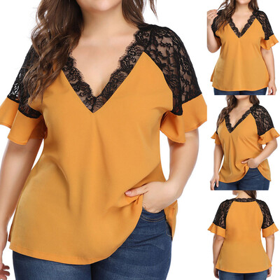Starmoon Fashion Women Casual Chiffon V-Neck Lace Patchwork T-shirt Short Sleeve Tops
Starmoon Fashion Women Casual Chiffon V-Neck Lace Patchwork T-shirt Short Sleeve Tops