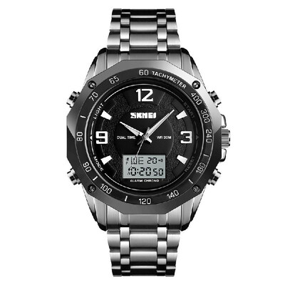 SKMEI 1504 Multifunctional Dual Dial Digital&Analog Mens Watch 3ATM Waterproof Casual Formal Business Male Watch Luminous EL Ligh
SKMEI 1504 Multifunctional Dual Dial Digital&Analog Mens Watch 3ATM Waterproof Casual Formal Business Male Watch Luminous EL Ligh