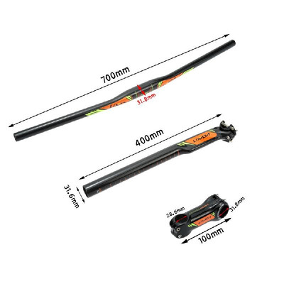 Lixada Carbon Fiber Flat Handlebar Bike Stem Seat Post Flat Bar Sets MTB Mountain Bike Parts
Lixada Carbon Fiber Flat Handlebar Bike Stem Seat Post Flat Bar Sets MTB Mountain Bike Parts
