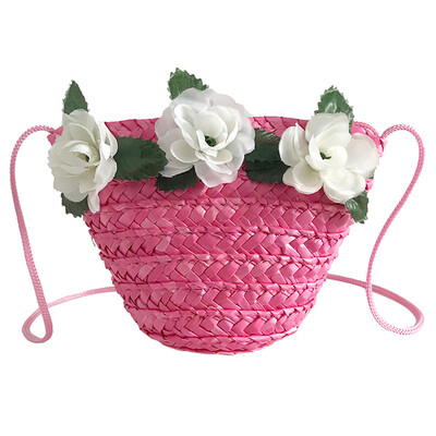 Flower Straw Rattan Braided Woven Bag Handbag Fashion Beach Travel Shoulder Bag Women Crossbody Bags RN