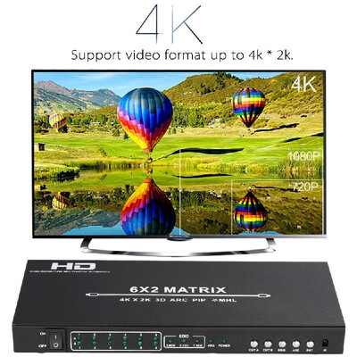 HDM-962U HD Matrix 6 2 Switch Adapter 6 Inputs 2 Outputs Support UHD 4K 3D PIP for XBOX WII STB HD Player Smart Phone to HD Moni
HDM-962U HD Matrix 6 2 Switch Adapter 6 Inputs 2 Outputs Support UHD 4K 3D PIP for XBOX WII STB HD Player Smart Phone to HD Moni