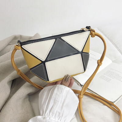 Chic wild temperament shoulder bag fashion triangle geometric mosaic bag female 2019 new personality contrast color Messenger bag
Chic wild temperament shoulder bag fashion triangle geometric mosaic bag female 2019 new personality contrast color Messenger bag