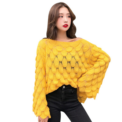 Autumn Korean Style Womens Solid Sexy Hollow Out Sweater Loose Casual Flare Sleeves Thin Knit Pullover Hot
Autumn Korean Style Womens Solid Sexy Hollow Out Sweater Loose Casual Flare Sleeves Thin Knit Pullover Hot
