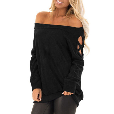 Sweater Women Tops Autumn Stylish Sexy Solid Color Long Sleeve Sweater Slash Neck Personality Sweater
Sweater Women Tops Autumn Stylish Sexy Solid Color Long Sleeve Sweater Slash Neck Personality Sweater