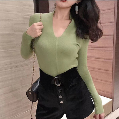 Sweater Women New Simple V-neck Long-sleeved Womens Thin Sweater Fashion Slim Solid Color Knit Pullover Cardigan Women
Sweater Women New Simple V-neck Long-sleeved Womens Thin Sweater Fashion Slim Solid Color Knit Pullover Cardigan Women