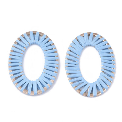 Handmade Raffia Woven Linging Rings with Alloy Findings Oval Ring Light Gold DeepSkyBlue 48x34x2mm Inner Diameter 285x155
Handmade Raffia Woven Linging Rings with Alloy Findings Oval Ring Light Gold DeepSkyBlue 48x34x2mm Inner Diameter 285x155