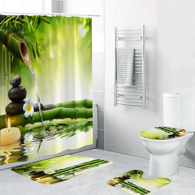 Gobestart 4PCS Non Slip Toilet Polyester Cover Mat Set Bathroom Shower Curtain
Gobestart 4PCS Non Slip Toilet Polyester Cover Mat Set Bathroom Shower Curtain