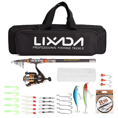 Lixada Fishing Rod Reel Combo Telescopic Fishing Rod Spinning Reel Fishing Line Lures Hooks Swivels Saltwater Freshwater Travel Fi
Lixada Fishing Rod Reel Combo Telescopic Fishing Rod Spinning Reel Fishing Line Lures Hooks Swivels Saltwater Freshwater Travel Fi
