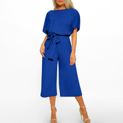 Starmoon Women Short Sleeve Playsuit Clubwear Straight Leg Jumpsuit With Belt 
Starmoon Women Short Sleeve Playsuit Clubwear Straight Leg Jumpsuit With Belt