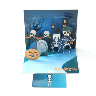 3D Skeleton Halloween Pop-up Card Scary Skull Greeting Card Halloween Card
3D Skeleton Halloween Pop-up Card Scary Skull Greeting Card Halloween Card