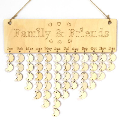 Wooden Calendar Board Sign Family Celebration&Birthday Reminder DIY Wooden Craft for Home Decoration
Wooden Calendar Board Sign Family Celebration&Birthday Reminder DIY Wooden Craft for Home Decoration