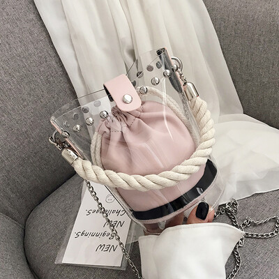 Summer new transparent bag handbag 2019 new fashion Korean handbag shoulder slung chain bucket bag
Summer new transparent bag handbag 2019 new fashion Korean handbag shoulder slung chain bucket bag