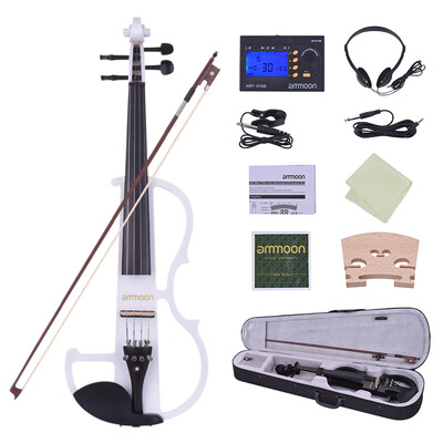 ammoon Full Size 44 Solid Wood Electric Silent Violin Fiddle Style-2 Ebony Fingerboard Pegs Chin Rest Tailpiece with Bow Hard Cas
ammoon Full Size 44 Solid Wood Electric Silent Violin Fiddle Style-2 Ebony Fingerboard Pegs Chin Rest Tailpiece with Bow Hard Cas