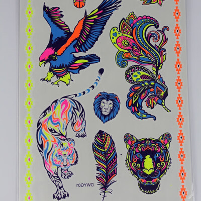SXC-15 Tattoo Sticker Night Tattoo Night Glowing Tattoo Sticker Fluorescent