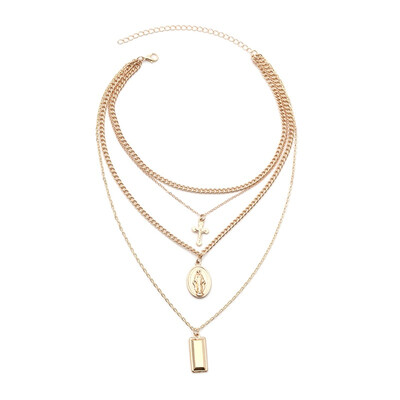 Geometric Coins Statement Choker Trendy Multi Layered Woman Chain Gold Silver Jesus Big Cross Pendant Necklace women Jewelry
Geometric Coins Statement Choker Trendy Multi Layered Woman Chain Gold Silver Jesus Big Cross Pendant Necklace women Jewelry