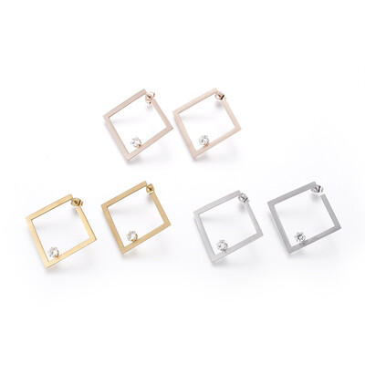 304 Stainless Steel Stud Earrings with Rhinestone Rhombus Mixed Color 395x415x4mm Pin 07mm
304 Stainless Steel Stud Earrings with Rhinestone Rhombus Mixed Color 395x415x4mm Pin 07mm