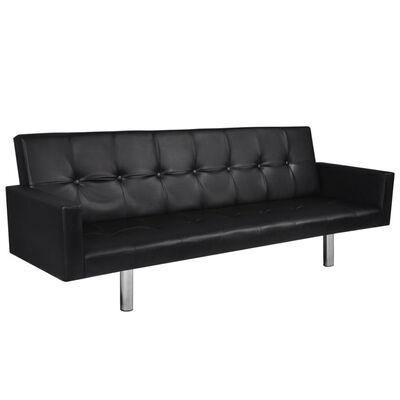 Sofa Bed with Armrest Black Artificial Leather
Sofa Bed with Armrest Black Artificial Leather