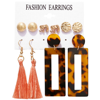 Creative Flower Leaves Earrings Set Metal Piece Polygon Leopard Print Acrylic Earrings Multi-piece Suit
Creative Flower Leaves Earrings Set Metal Piece Polygon Leopard Print Acrylic Earrings Multi-piece Suit