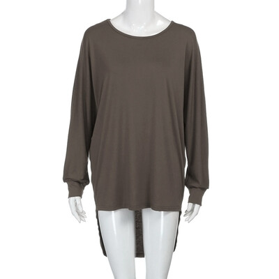 Autumn Women T Shirts Batwing Long Sleeve O-Neck Long T Shirt Women Casual Solid Loose Tshirt Irregular Tops Female
Autumn Women T Shirts Batwing Long Sleeve O-Neck Long T Shirt Women Casual Solid Loose Tshirt Irregular Tops Female