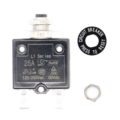 Push Button Circuit Breaker 25 Amp Thermal Overload Protector for Car Truck SUV Boat Home Use
Push Button Circuit Breaker 25 Amp Thermal Overload Protector for Car Truck SUV Boat Home Use