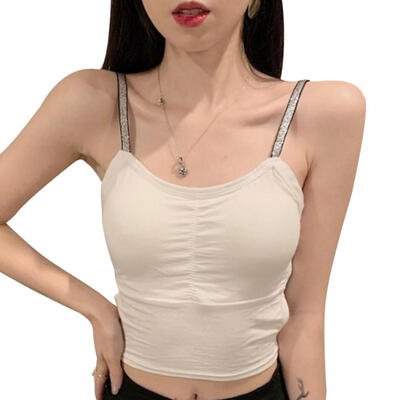 Women Versatile Sleeveless Off Shoulder Slim Solid Color Sexy Sequins Cross Strap Top Tube Camisole
Women Versatile Sleeveless Off Shoulder Slim Solid Color Sexy Sequins Cross Strap Top Tube Camisole