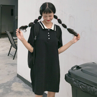 Women Turn-down Collar Shirt Dress Casual Solid Color Mini Dresses Students Girls Dress
Women Turn-down Collar Shirt Dress Casual Solid Color Mini Dresses Students Girls Dress