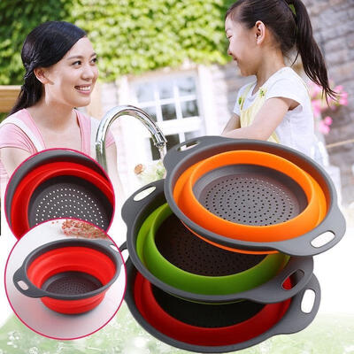 Kitchen Collapsible Foldable Silicone Colander Fruit Vegetable Strainer Basket 
Kitchen Collapsible Foldable Silicone Colander Fruit Vegetable Strainer Basket