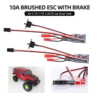2Pcs 2S 10A Brushed ESC Electronic Speed Controller with 5V1A BEC for 116 118 124 RC Car Boat Tank w Brake
2Pcs 2S 10A Brushed ESC Electronic Speed Controller with 5V1A BEC for 116 118 124 RC Car Boat Tank w Brake