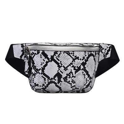 Snake Print Shoulder Waist Handbags Unisex Leather Fanny Packs Chest Bags
