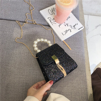 French small bag Messenger versatile handbags new 2019 Korean version of the tide fairy sequins pearls shoulder bag
French small bag Messenger versatile handbags new 2019 Korean version of the tide fairy sequins pearls shoulder bag