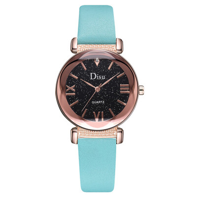 RM Fashion Simple Starry Sky Watch Quartz Leather Belt Ladies Simulates Watch